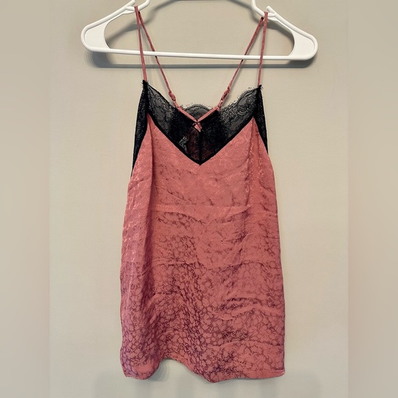 Scotch & Soda Tops - Scotch & Soda Pink Tank Top with Black Lace Details XS